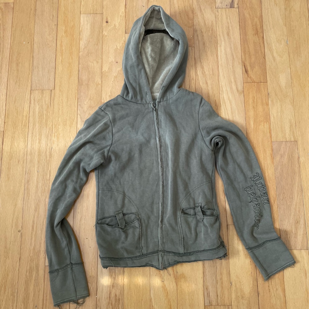 Urban behavior faux fur hoodie lined jacket 2 pockets size S XS